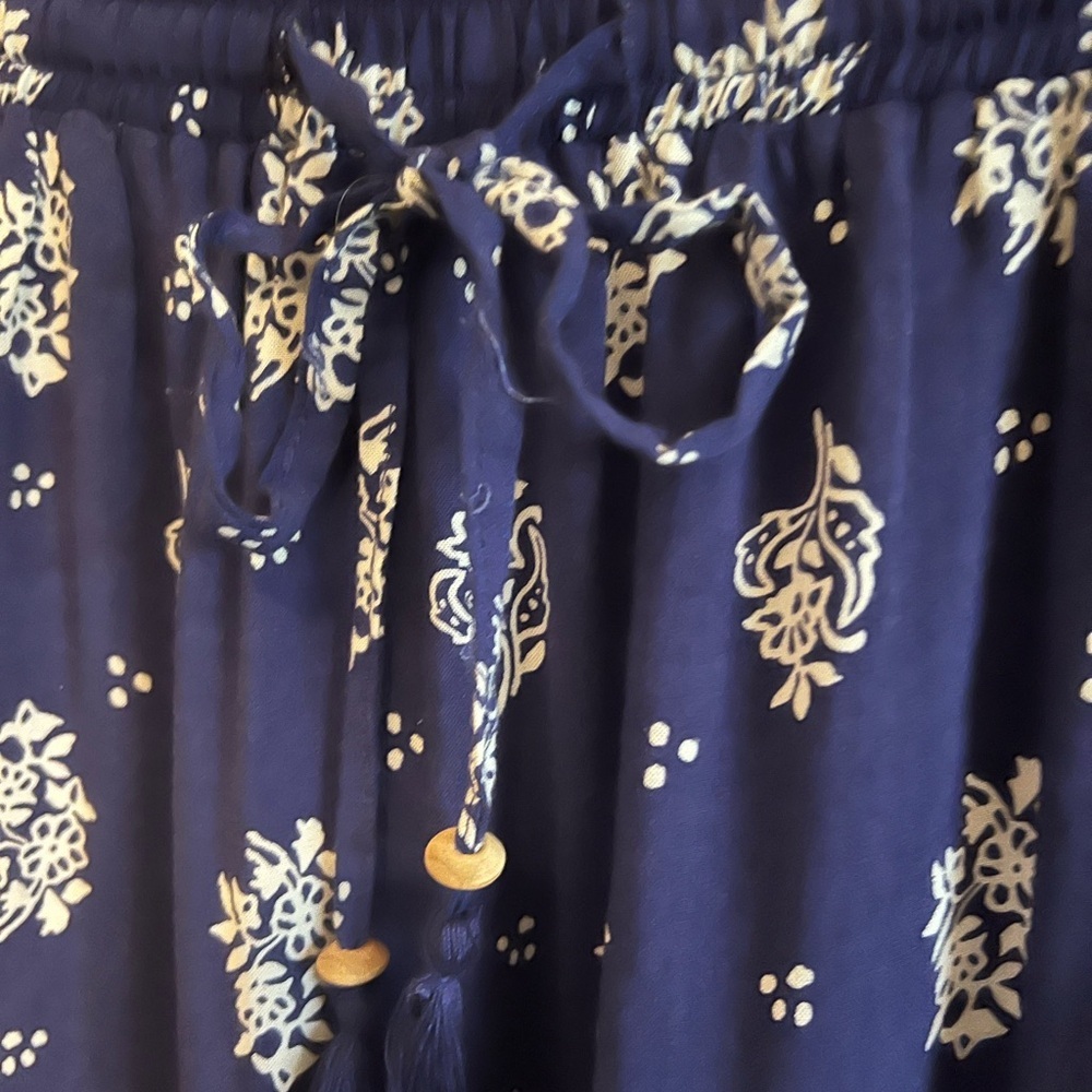 Floral Maxi Skirt in Navy and White - Picture 2 of 5